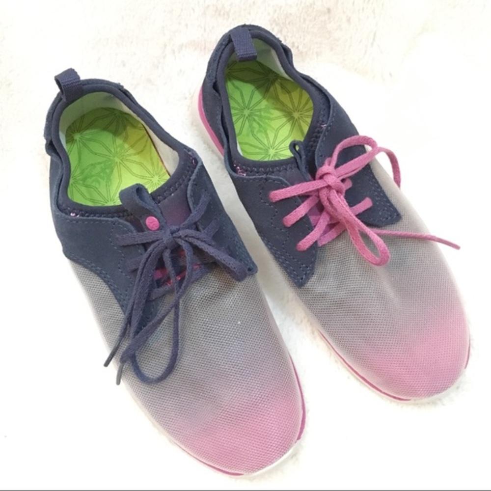 Cushe pink and blue mauve ombré lace up sneakers